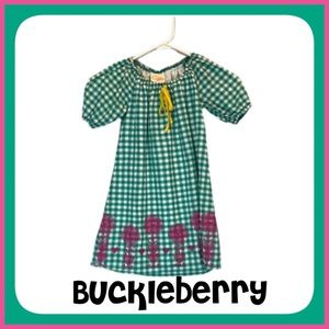 BUCKLEBERRY KIDS Girls Green & White Gingham Dress Size 5